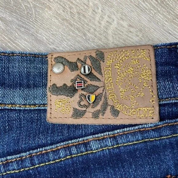 Diesel Embroidered Distressed Jean Shorts - Picture 4 of 10